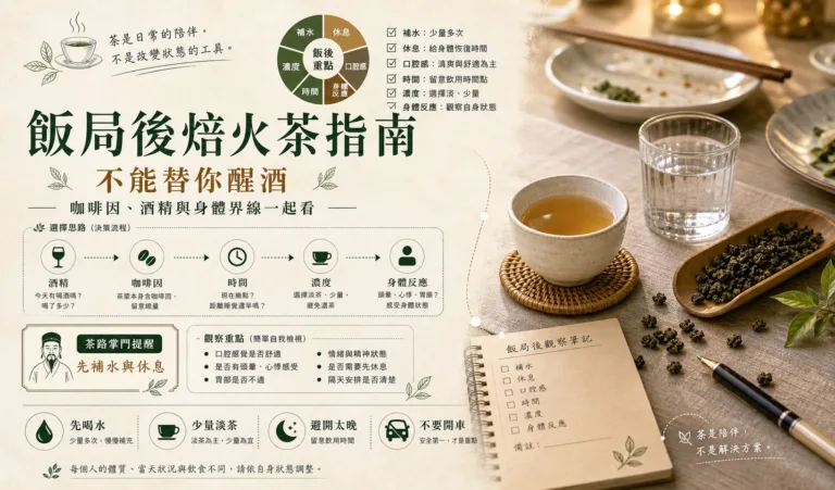 飯局後喝焙火茶可以嗎？先看咖啡因、酒精與身體界線