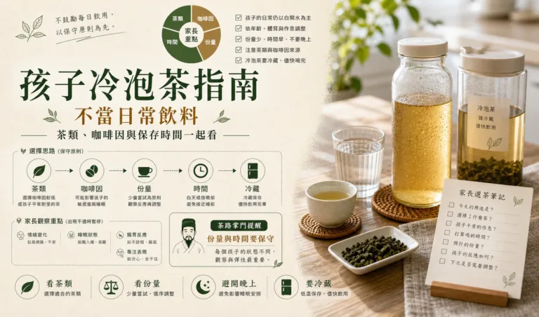 孩子可以喝冷泡茶嗎？先看茶類、咖啡因與保存時間