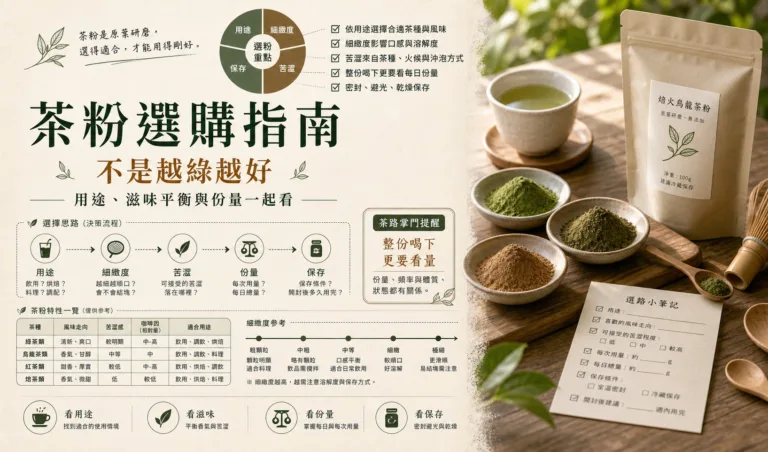 茶粉怎麼選？先看用途、滋味平衡與身體界線