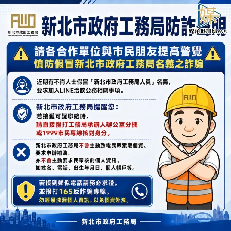 假冒局長詐騙　新北工務局報警示警