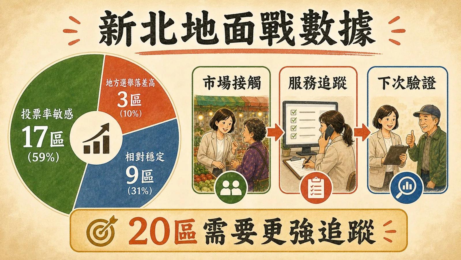 投票率敏感區更需要地面接觸:圖表