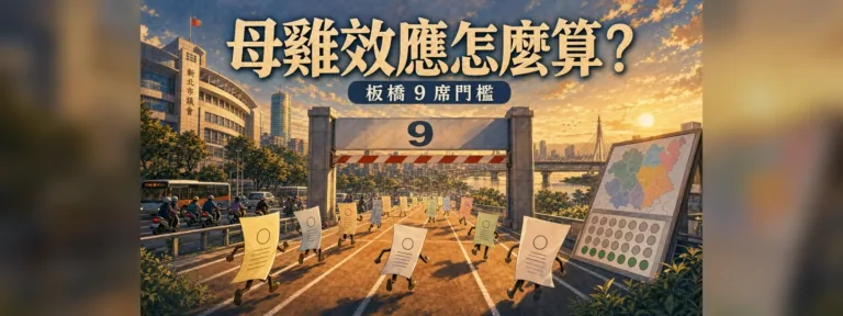 母雞效應怎麼算？從2026新北市議員選舉看板橋安全門檻