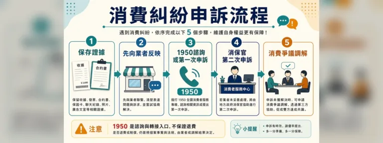 消費糾紛怎麼申訴？1950、消保官、調解流程一次看