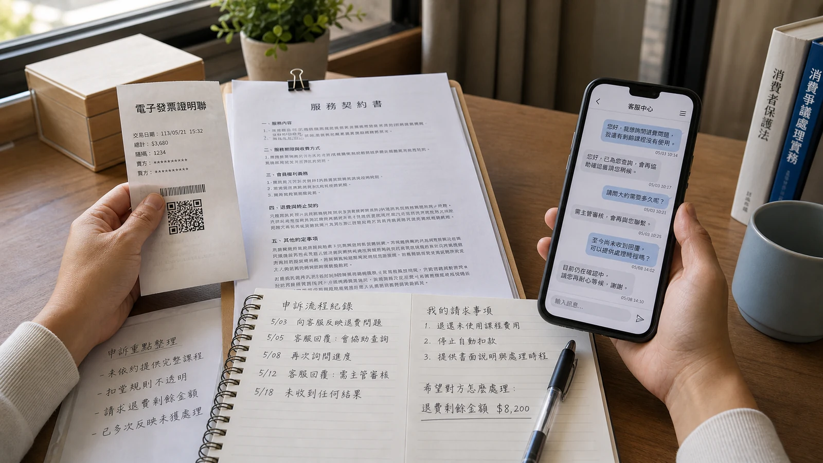 消費者整理申訴資料情境照