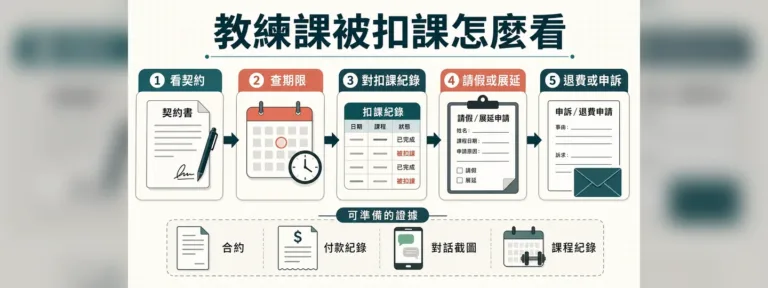 健身房教練課被定期扣課合理嗎？請假、退費與契約怎麼看