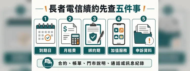 長者電信續約被框約怎麼辦？家屬可以先查這些資料