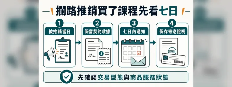 攔路推銷買了美容課程，7 天內可以退嗎？