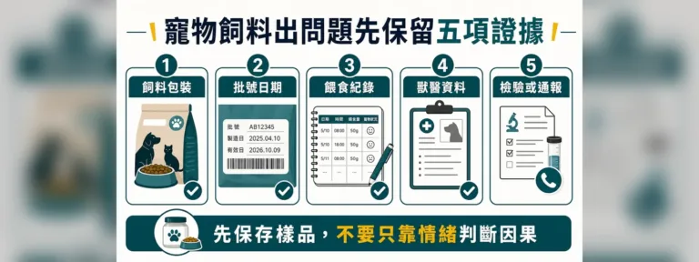 寵物吃飼料後不舒服？先留下批號、剩餘飼料與獸醫紀錄