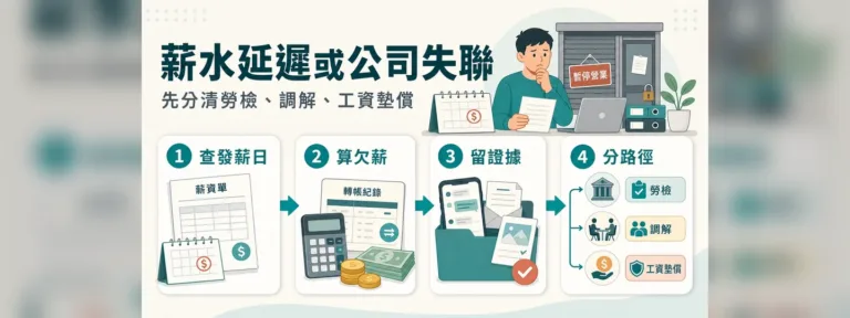 薪水延遲發放或公司跑路，勞工可以怎麼辦？