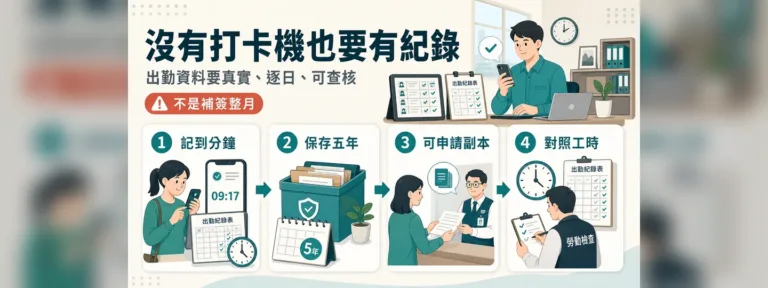 公司沒有打卡機可以嗎？工時紀錄保存為什麼需要優先確認