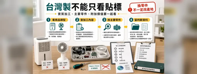 商品加工後可以標 Made in Taiwan 嗎？除濕機、電風扇案例怎麼看