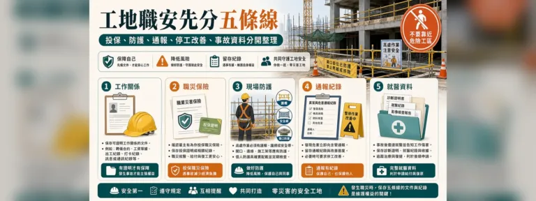 工地職安與職災保障指南：投保、墜落、停工、檢舉怎麼看