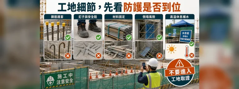 工地鋼筋裸露、穿刺傷、搭棚倒塌：哪些細節最容易出事？