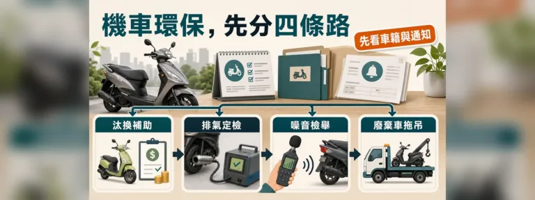 老機車、噪音車與環保稽查指南：補助、定檢、檢舉一次看