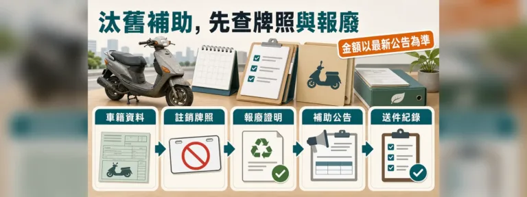 老機車汰換補助怎麼申請？報廢前為什麼要先註銷牌照