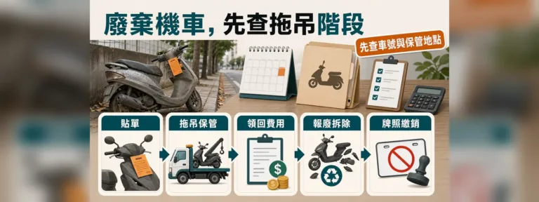 廢棄機車被拖走後還能領回嗎？保管費、報廢與牌照繳銷流程