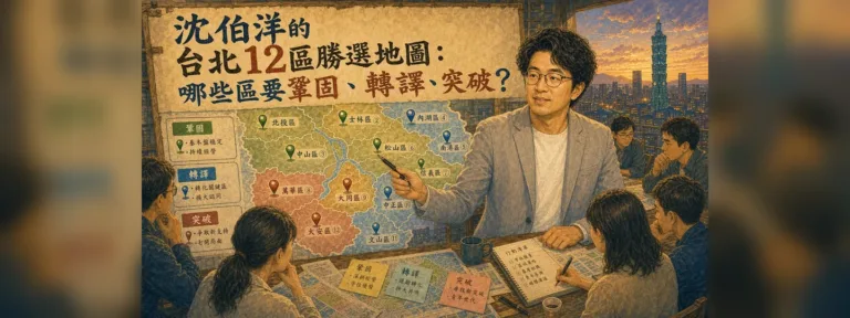沈伯洋2026台北12區勝選地圖：哪些區要守、要搶、要突破？
