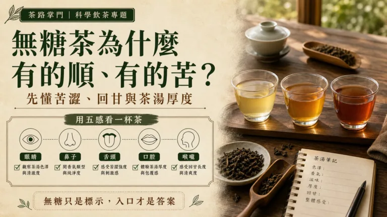 無糖茶為什麼有的順、有的苦？先懂苦澀、回甘與茶湯厚度
