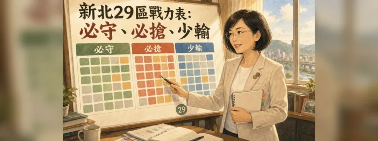 蘇巧慧的新北29區勝選地圖：哪些區必守、必搶、要少輸？