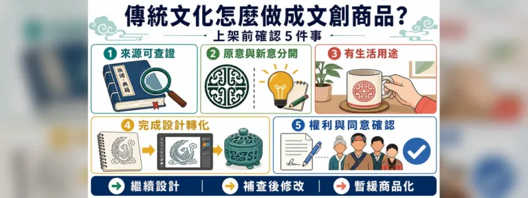 傳統文化怎麼做成文創商品？先確認來源、用途與授權
