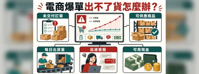 電商爆單出不了貨怎麼辦？先查產能、庫存、出貨與客服