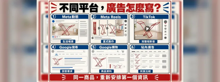 Meta、Google與電商平台廣告怎麼寫？素材與訊息差異比較
