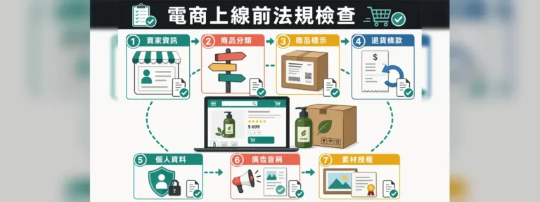 電商賣商品前要查哪些法規？標示、退貨、個資與廣告檢查表