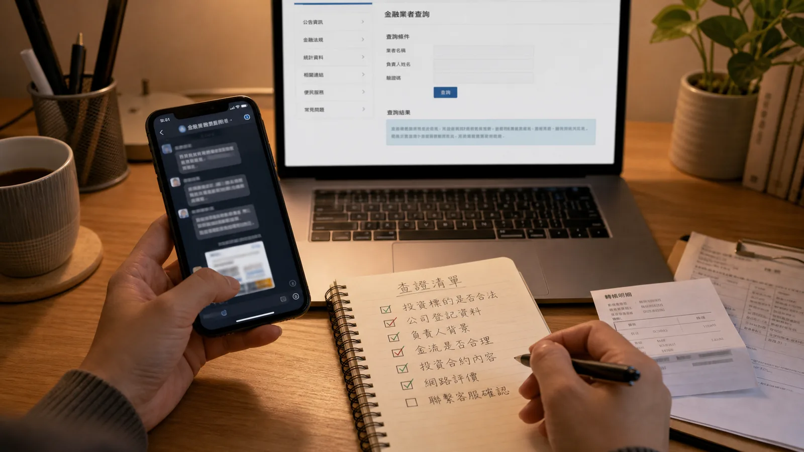 投資群組查證資料整理情境