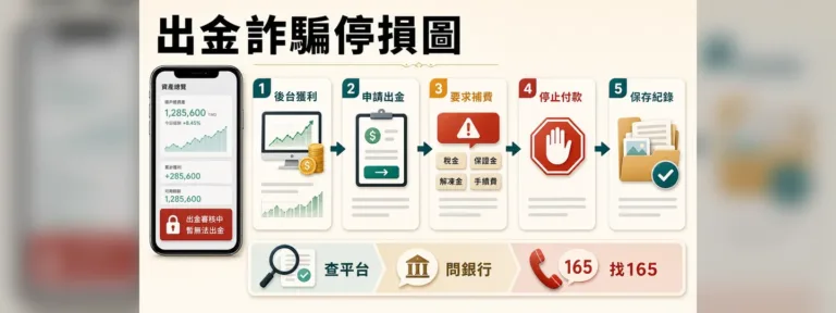 出金詐騙是什麼？投資平台說要繳稅、保證金才能領錢