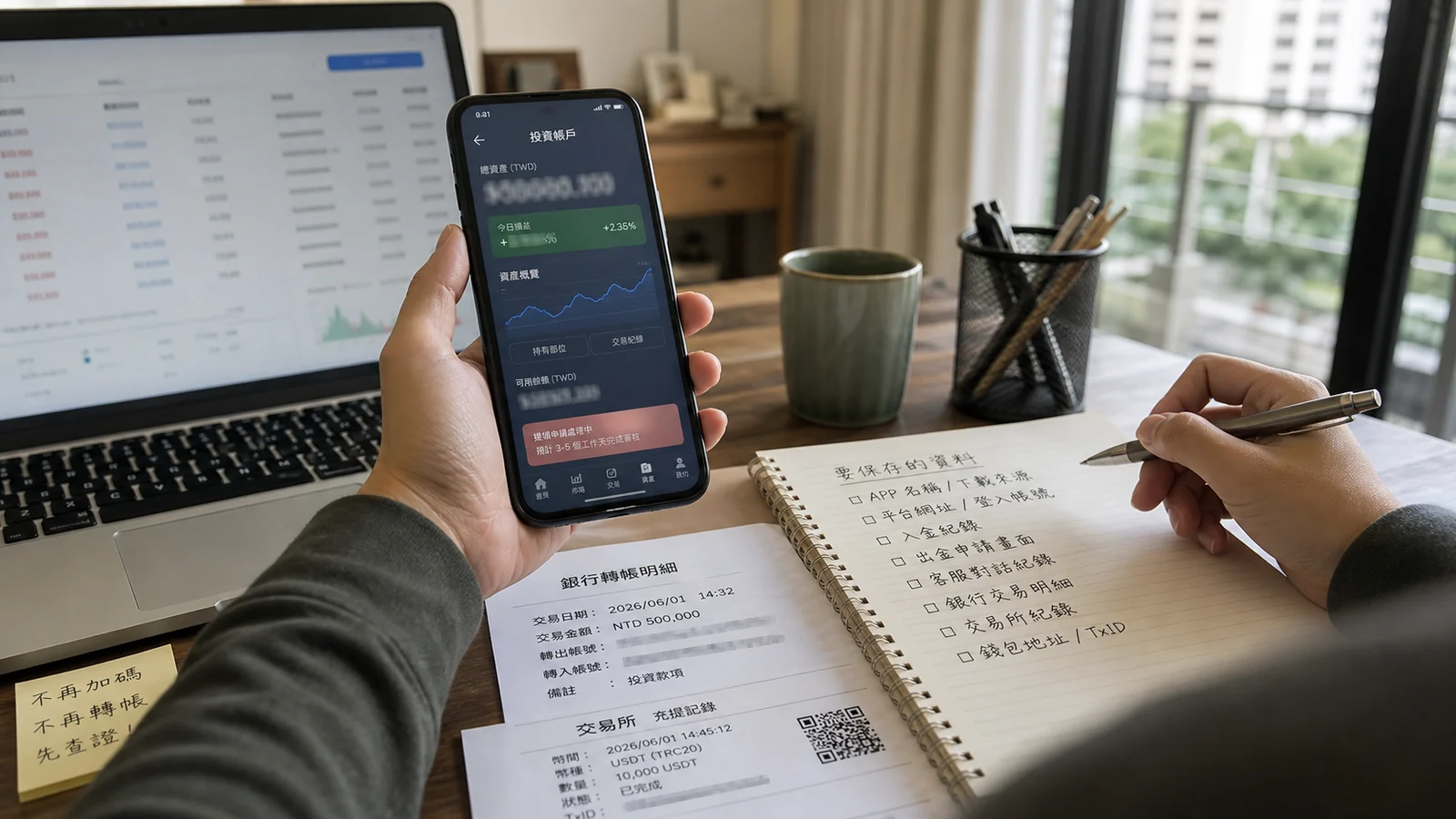 假投資 APP 資料保存情境