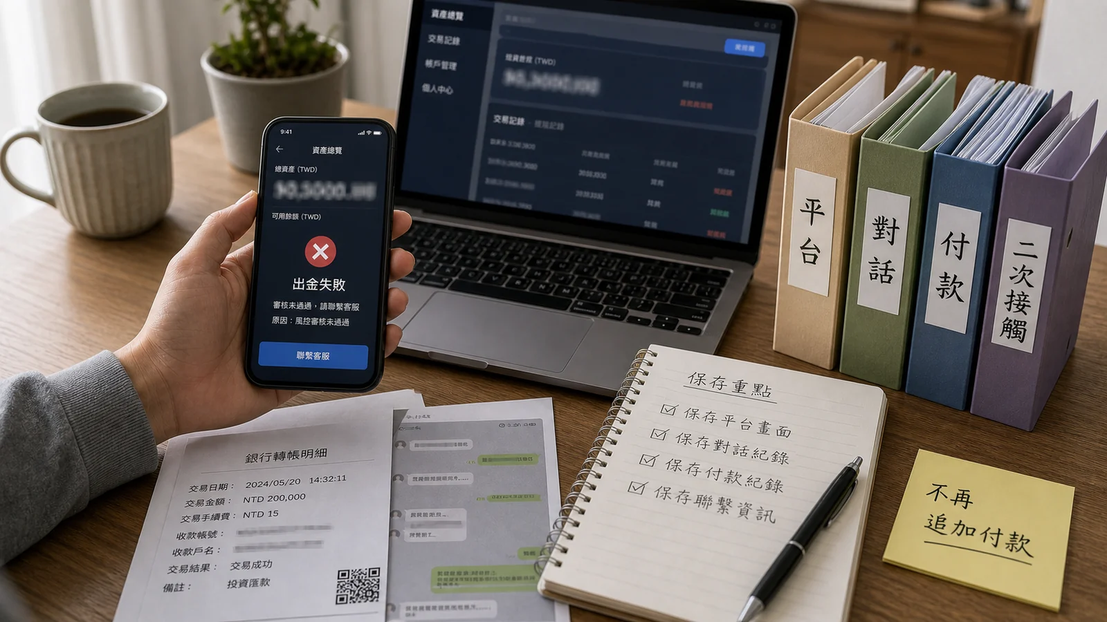 投資平台無法出金資料整理情境
