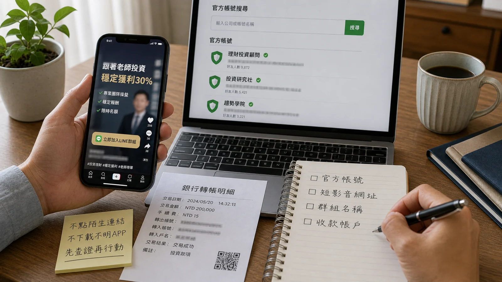 名人投資詐騙資料查核情境