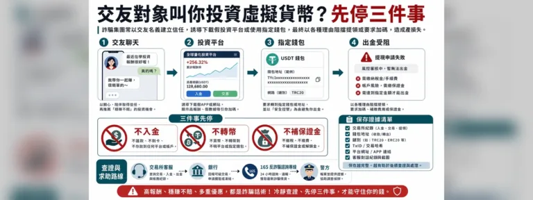 網路交友叫你投資虛擬貨幣？USDT、錢包、出金先查