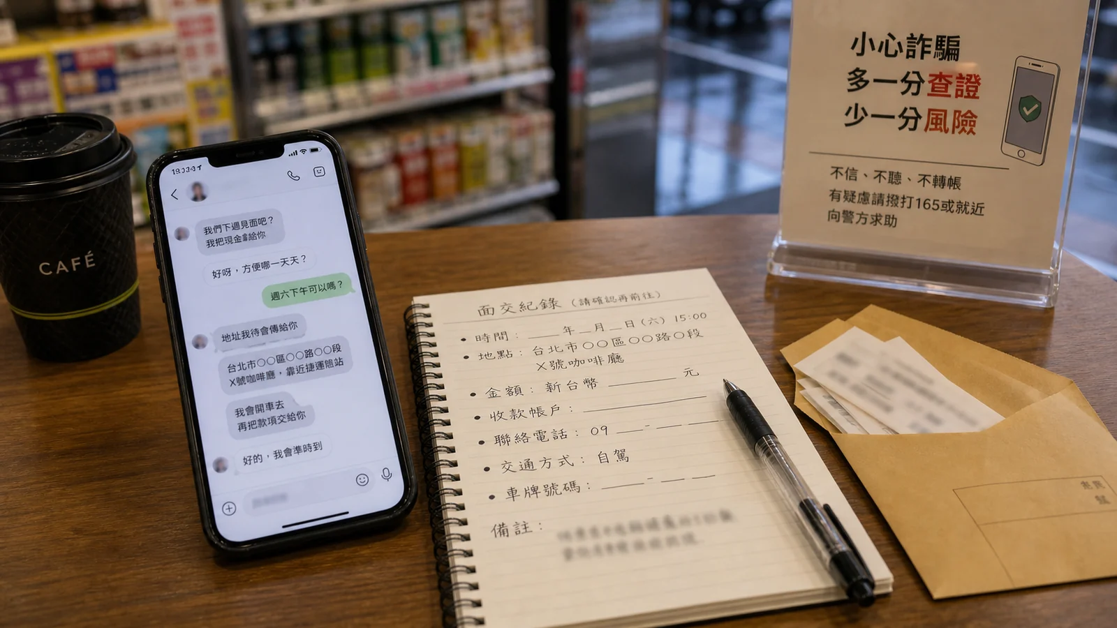 交友見面現金與跑腿紀錄整理情境