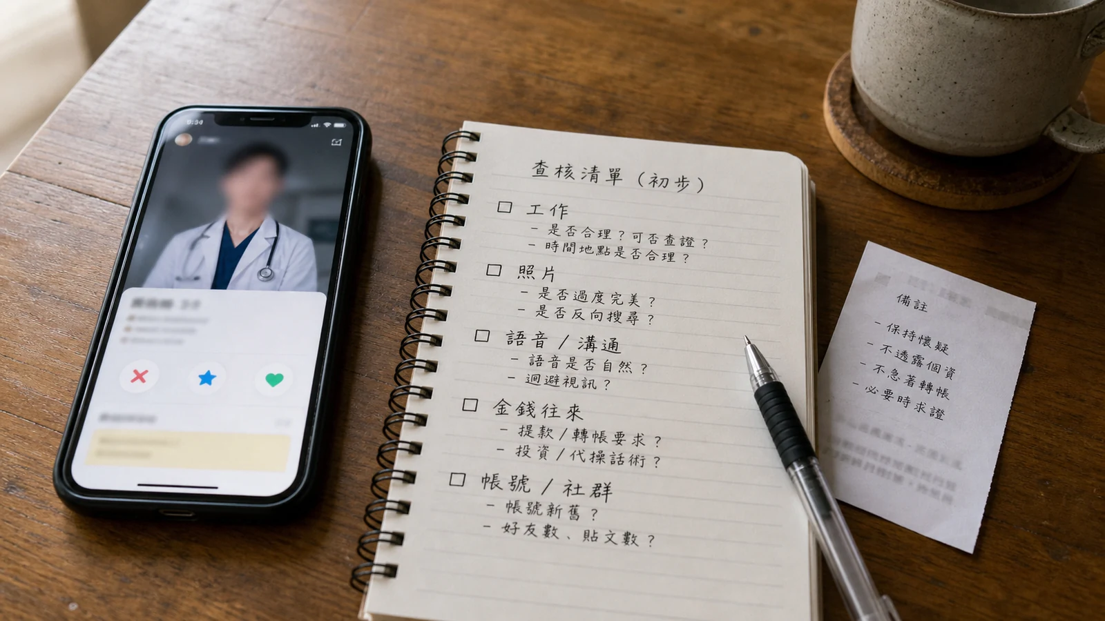 交友職業人設查核情境