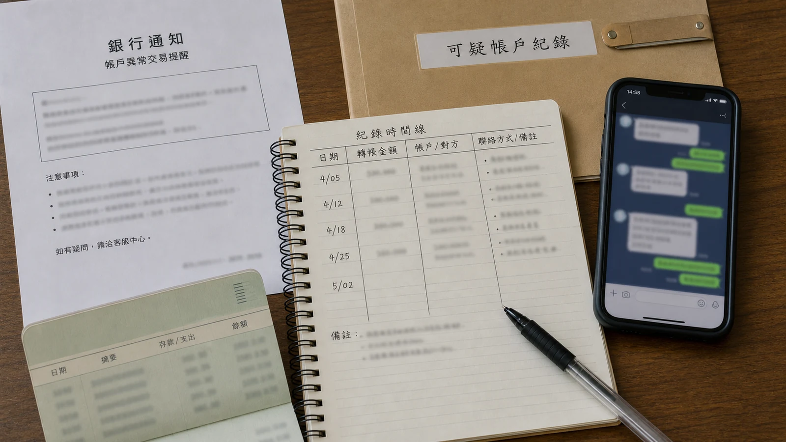 警示帳戶通知與資料整理情境