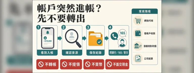 收到不明匯款怎麼辦？帳戶入帳別急著轉出，先做這 5 步