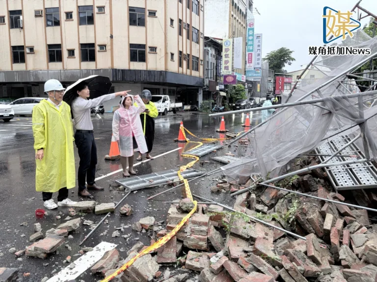 台南大東門側牆崩落　市府緊急防護搶修