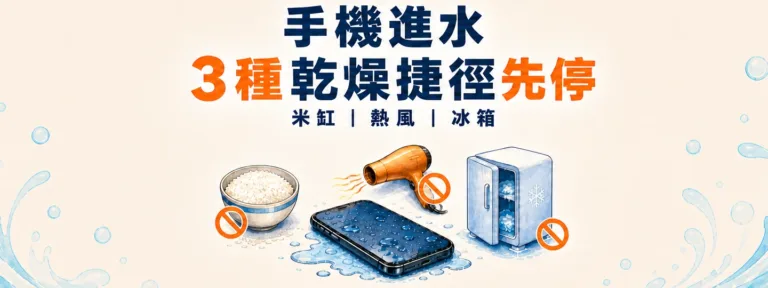 手機進水放米缸、用吹風機或丟冰箱，有用嗎？