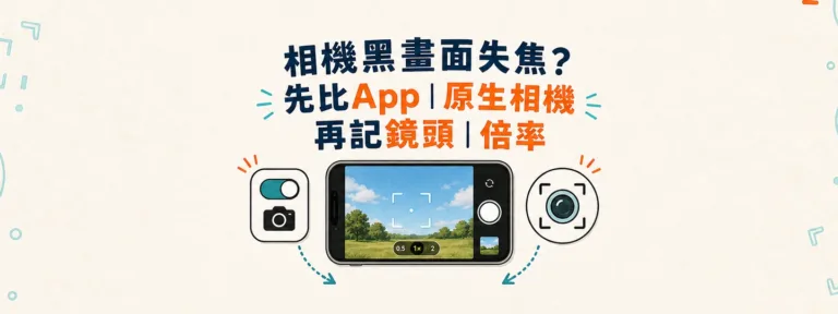 手機相機打不開、黑畫面、抖動或對不到焦，先排除App還是鏡頭？