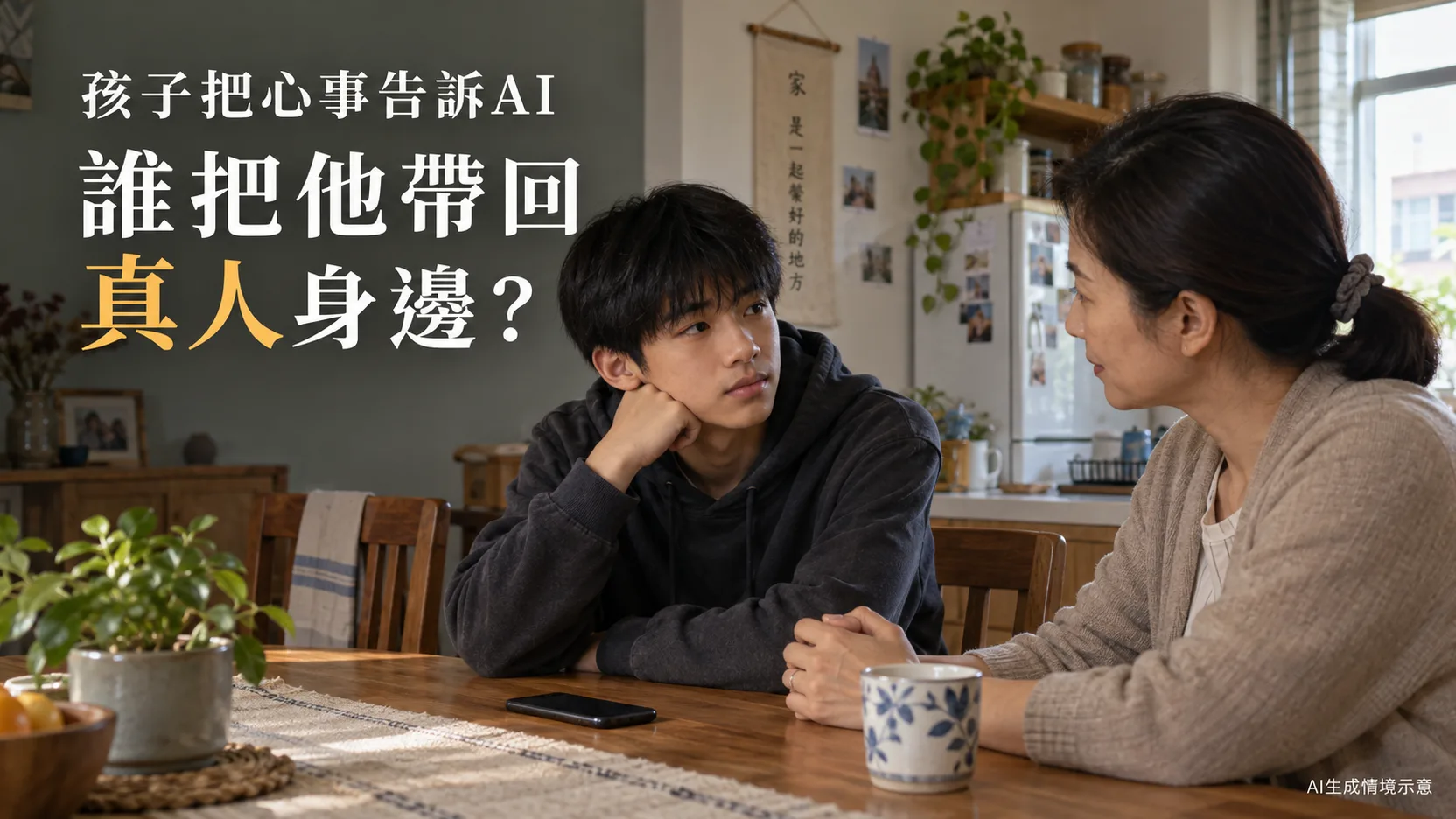 孩子把心事告訴AI，誰把他帶回真人身邊？