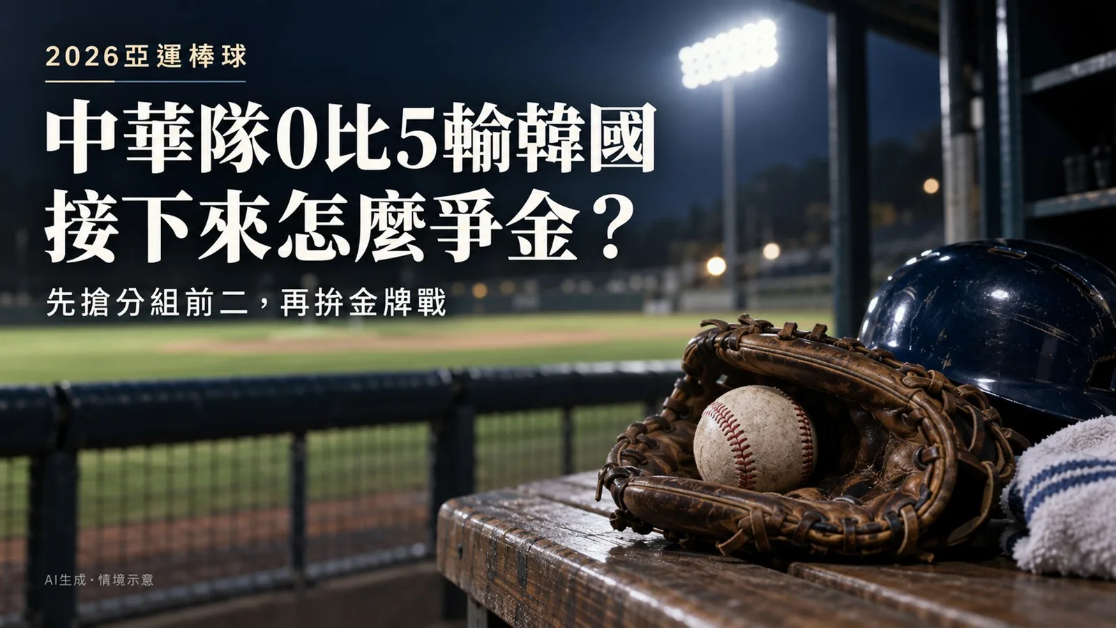 2026亞運棒球中華隊0比5輸韓國，還能奪金嗎？後續賽程、晉級與複賽戰績怎麼算