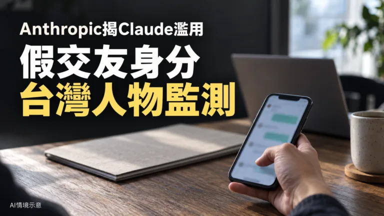 Anthropic揭Claude濫用：假交友身分與台灣政治人物監測