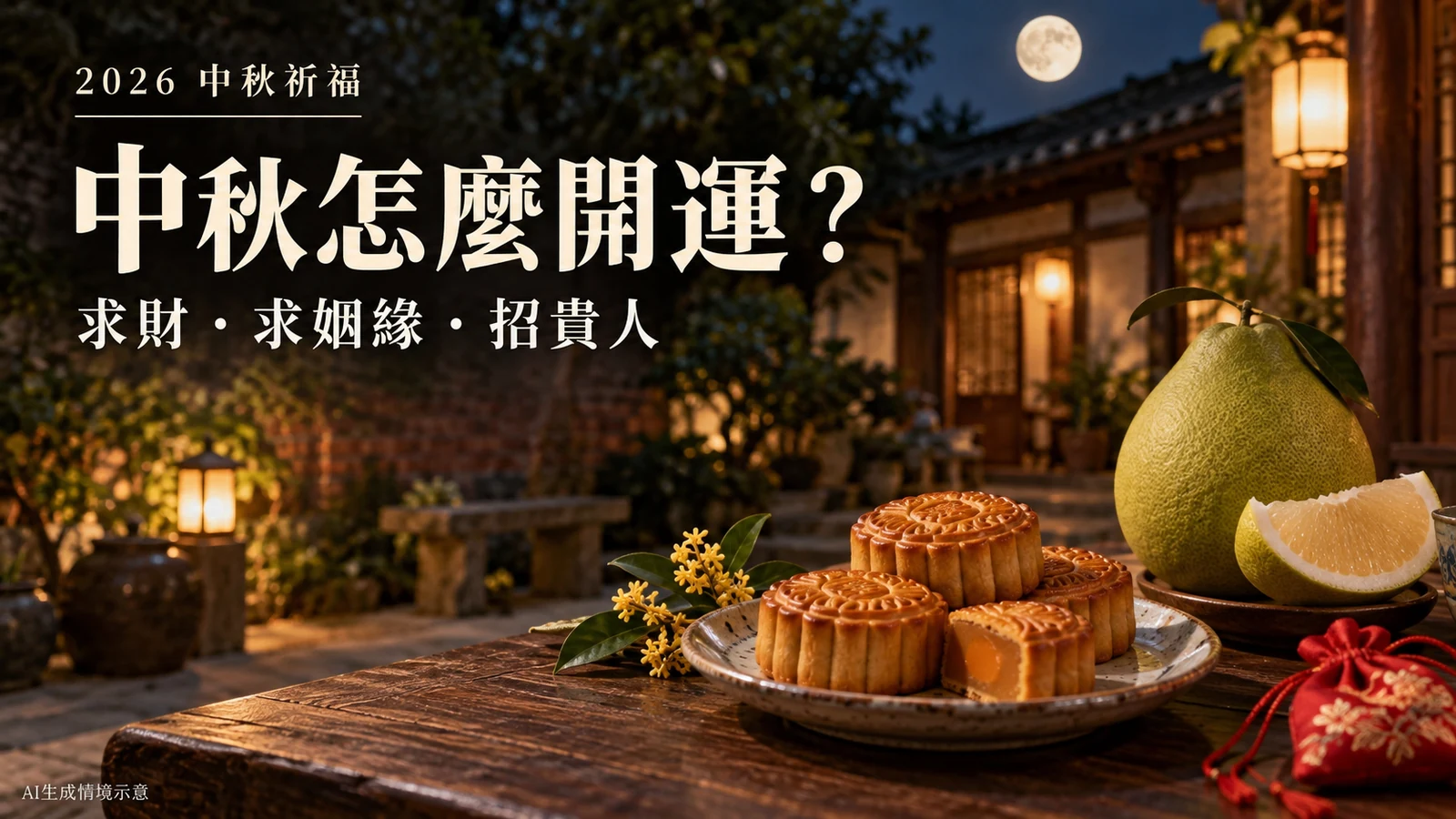 2026中秋節怎麼開運？拜土地公求財、月老求姻緣、桂花招貴人做法整理