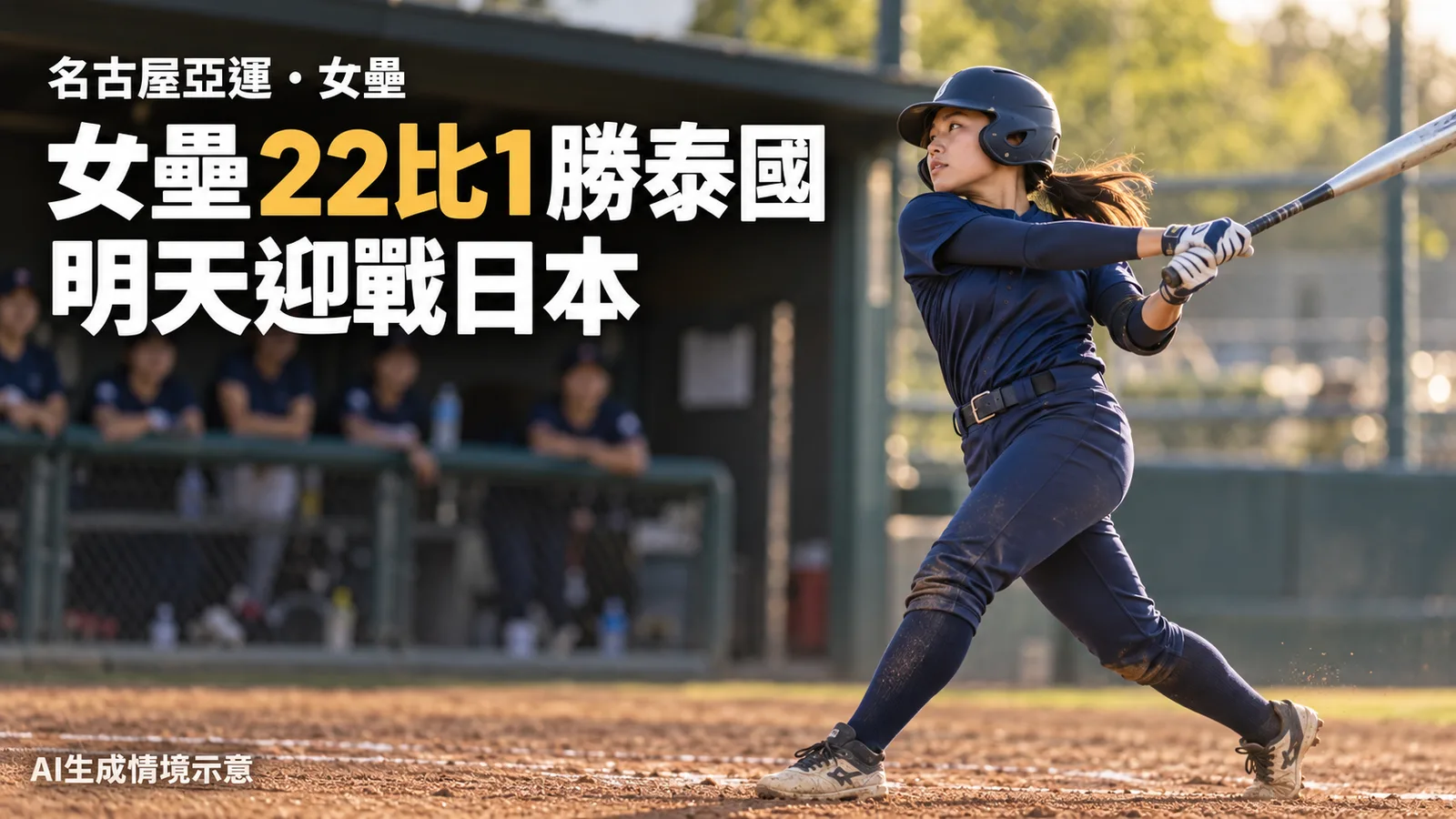 亞運女壘22比1勝泰國　明天14時15分對日本爭金牌戰門票
