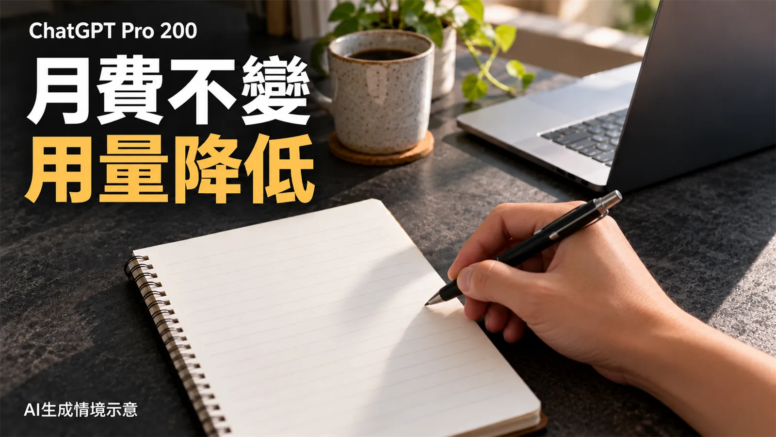 ChatGPT Pro 200月費不變、用量降低，符合資格舊戶額度保留至10月29日