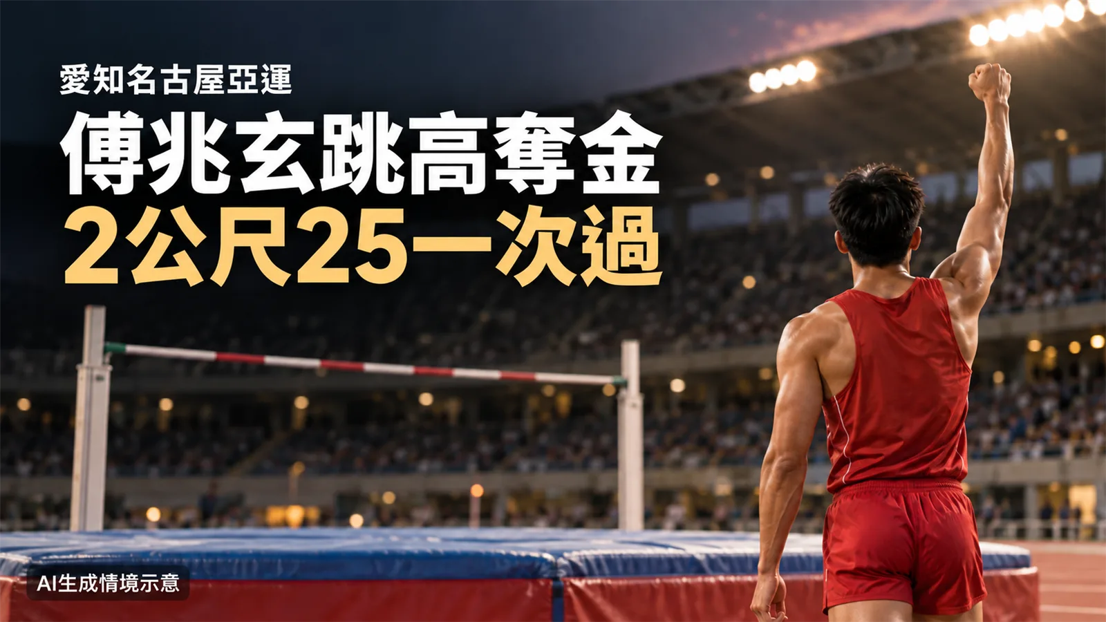 傅兆玄亞運跳高2公尺25奪金，台灣男子田徑睽違60年再登頂