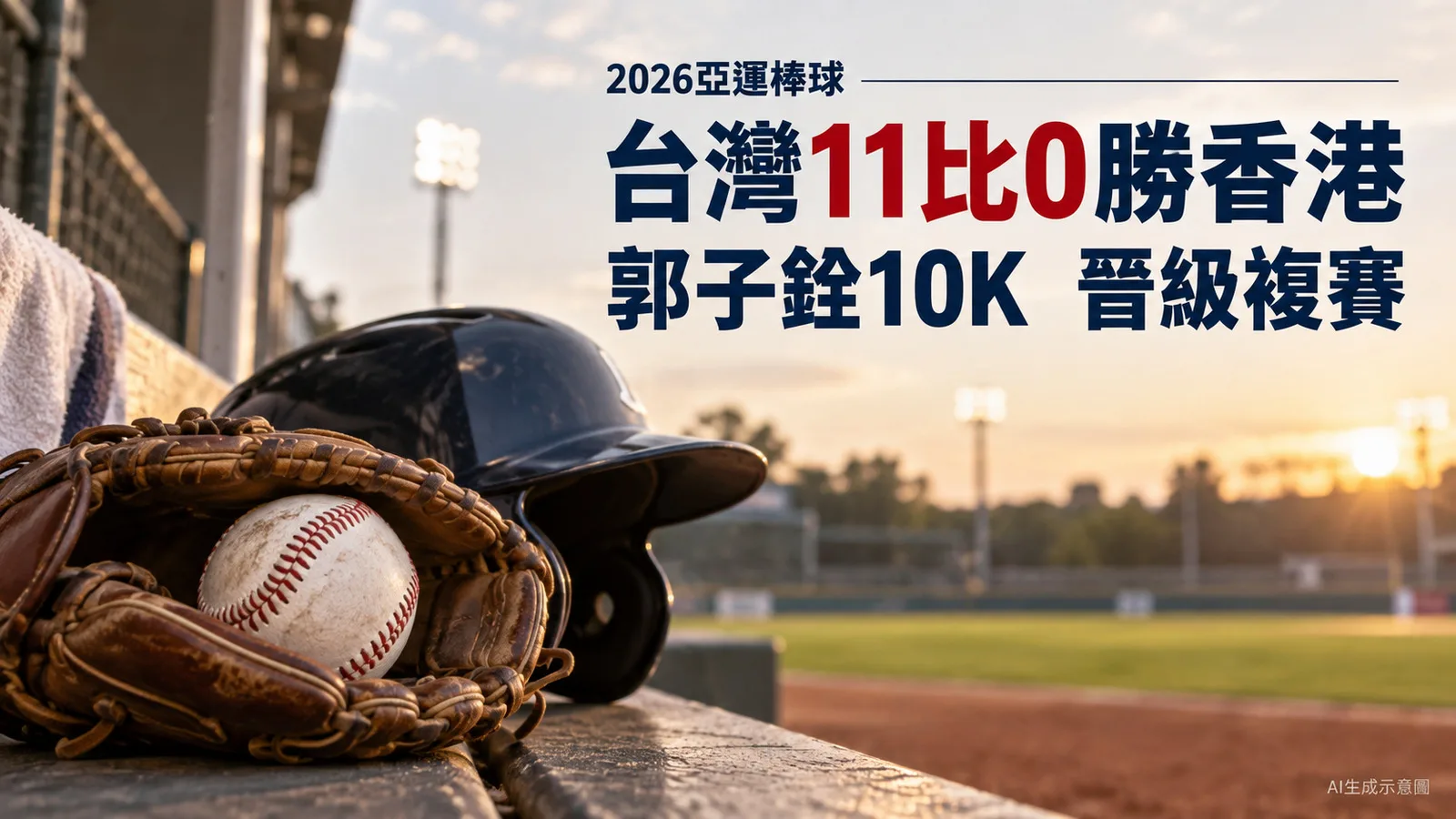 亞運棒球台灣11比0勝香港晉級：郭子銓6局10K，金牌戰怎麼進？