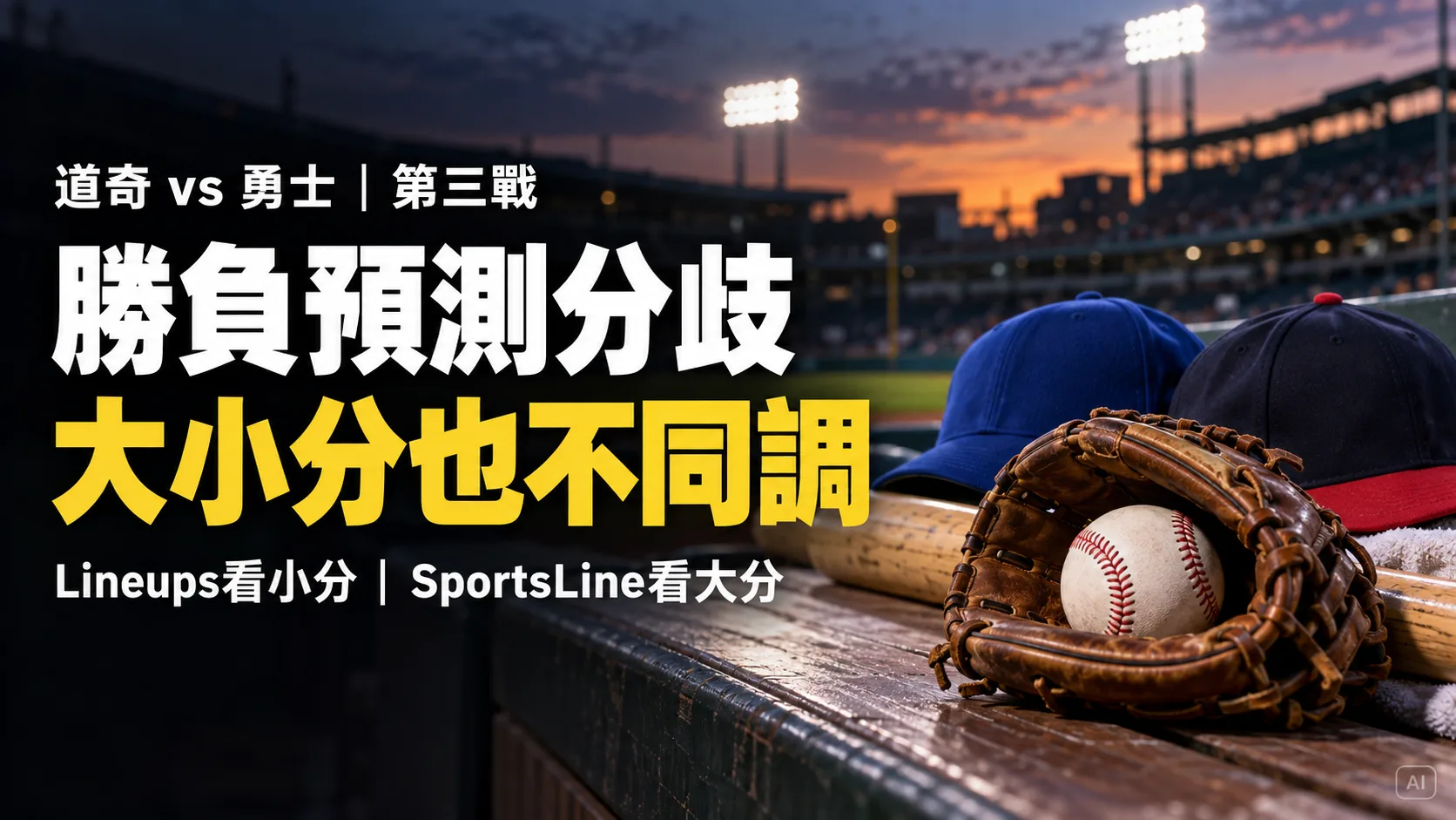 道奇勇士第三戰預測分歧：勇士4比2、道奇2比1，模型卻看大分