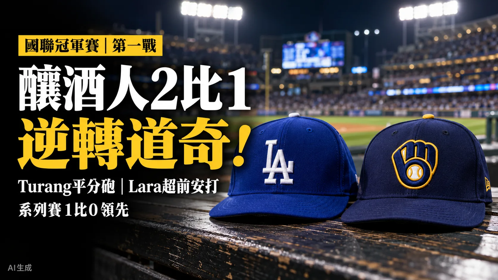 釀酒人2比1逆轉道奇！Turang平分砲、Lara超前安打，史庫柏5局吞敗
